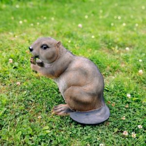 Садовая фигура Бобёр с веткой, 30х26 см.