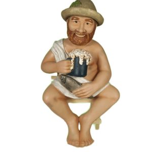 Садовая фигура Банщик на лавочке 71х38 см.
