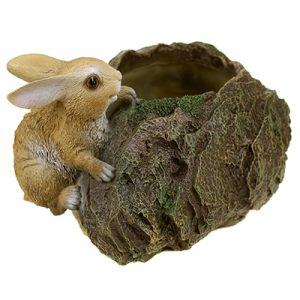 Кашпо Заяц с камнем 29х20 см