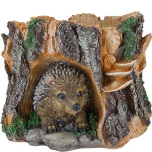 Кашпо Ежик на пне маленький
