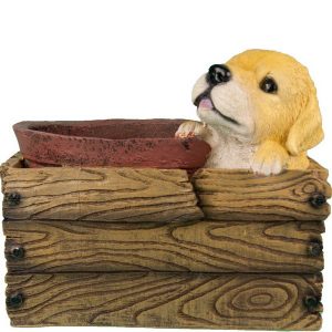 Кашпо Щенок в ящике