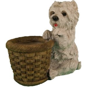 Кашпо Щенок с круглой корзиной