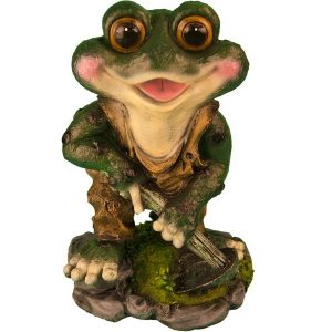 Садовая фигура Лягушонок с мотыгой, 21х33 см.
