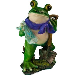 Садовая фигура Лягушка с лопатой, 47х26 см.