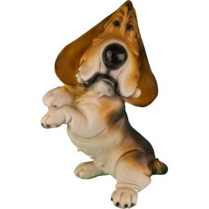 Садовая фигура Бассет с поднятыми лапками, 30х20 см.