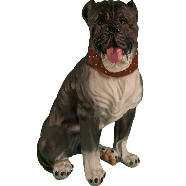 Садовая фигура Бульдог в ошейнике, 64х35 см.