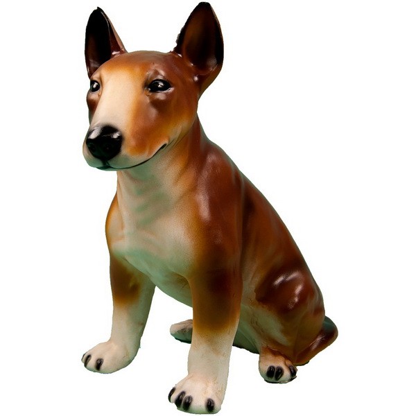 Садовая фигура Бультерьер коричневый, 45х40 см.