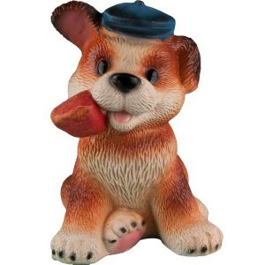 Садовая фигура Щенок с клубникой, 21х16см.