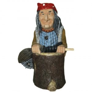 Садовая фигура Баба Яга с метлой и змеёй 60х36х26 см