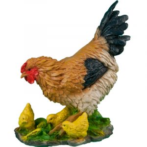 Садовая фигура Курочка с цыплятами, 41х37 см.