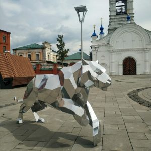 Полигональная фигура тигр