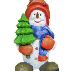 Фигура на новый год Снеговик с ёлкой, 34 см.