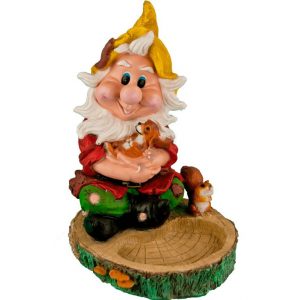 Кормушка для птиц Гном с белкой, 29х36 см.