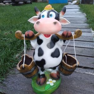 Садовое кашпо для цветов Корова с двумя кашпо, 50х40 см.