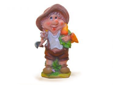 Садовая фигура Мальчик в шляпке с морковкой 18х33 см.