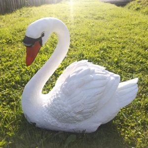 Садовая фигура Лебедь белый большой, 36х55 см.