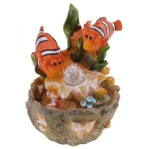 Фонтан для сада и интерьера Рыбки с шариком, 20 см.