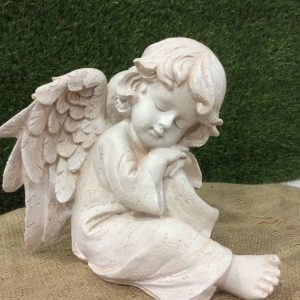 Садовая фигура Ангел спящий на коленке, 24х20 см