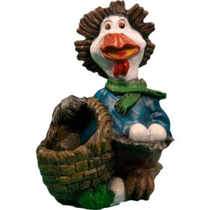 Садовое кашпо для цветов Курица с яйцами, 54х42 см.