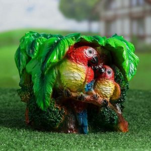 Зоокашпо Попугаи в листве 19х24 см