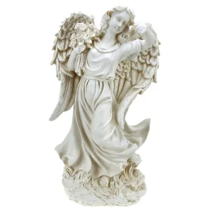 Садовая фигура Ангел девушка с фонарем, (без фоноря) 25х46 см.