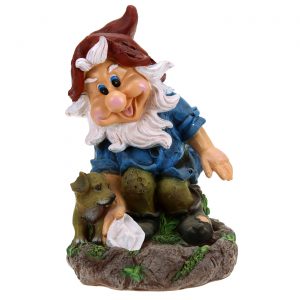 Кормушка для птиц Гном с собакой, 27х37 см.