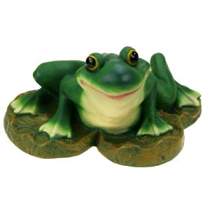 Садовая фигура Лягушка на листе средняя, 22х37 см.