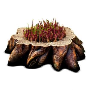 Садовое кашпо для цветов Пень без дна, 60х55х17 см.