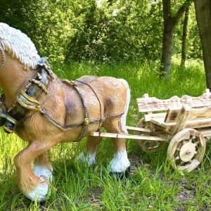 Садовые фигуры Лошадка с тележкой 100х225 см
