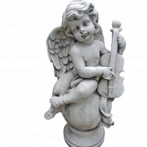 Садовая фигура Ангел на шаре со скрипкой, 26х49 см.