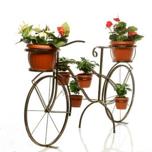 Кованая подставка для цветов Велосипед арт. 19001, 50х97х193 см.