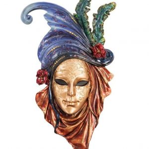 Венецианская маска для интерьера "Маки"- цветной, 54 см.
