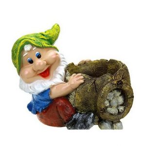 Садовая фигура Гном с кувшином кашпо 24х30 см