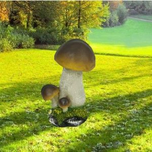 Садовая фигура Три белых грибочка, 20 см.