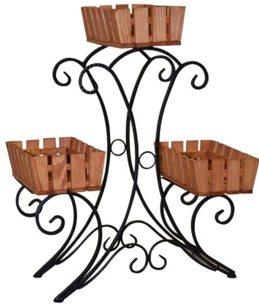 Кованая подставка для цветов Кантри арт. 21124, 25х73х69 см.