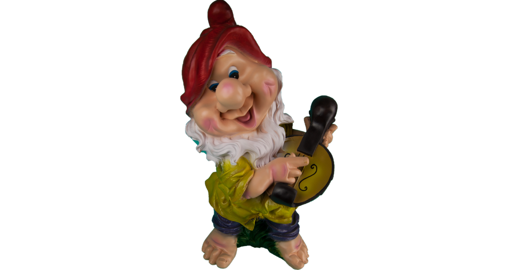 Садовая фигура Гномик с гитарой 37х65 см.