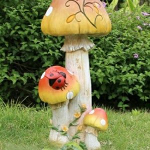 Садовая фигура Гриб с божьей коровкой, 22х49 см.