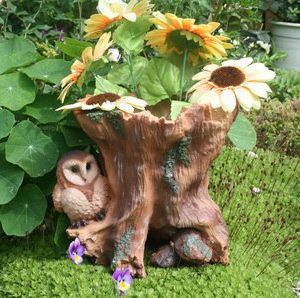 Кашпо Пенек с совой большой