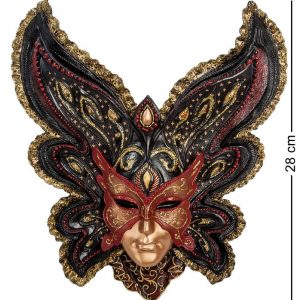 Венецианская маска для интерьера "Бабочка"- бронза, 28 см.