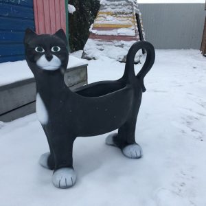 Садовое кашпо для цветов Кот, 68х74 см.