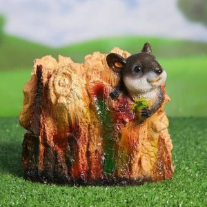 Кашпо Мышка на пне