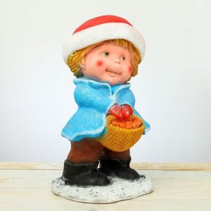 Фигура на новый год Девочка с корзинкой (блестки), 50х26 см.