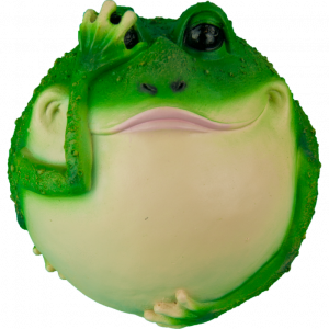 Садовая фигура Лягушка толстая с прикрытым глазом, 20х18 см.