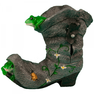 Кашпо Башмак с двумя лягушками 28х27 см