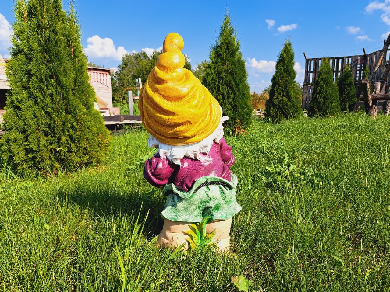 Садовая фигура Гномик с гармошкой 33х68 см. — изображение 3