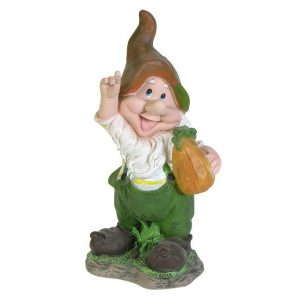 Садовая фигура Гном с тыквой 19х38 см