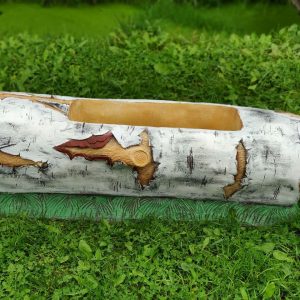 Садовое кашпо для цветов Бревно береза, 40х30х103 см.