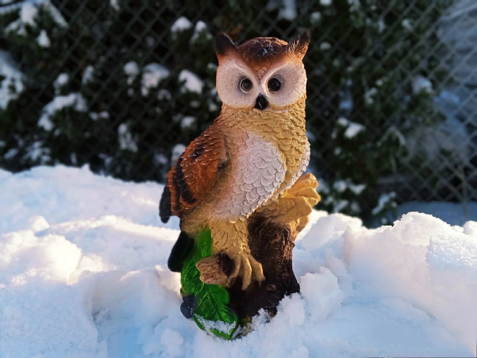 Садовая фигура Филин на коряге, 38х22 см.