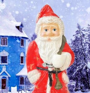 Фигура на новый год Дед Мороз большой, 73х44 см.