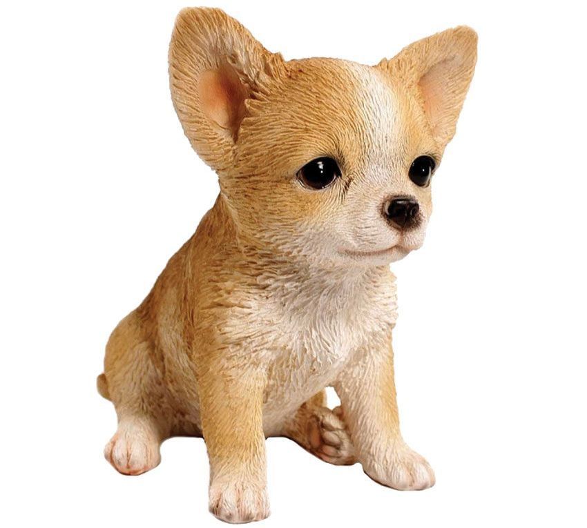 Садовая фигура Щенок чихуахуа сидящий, 16х12х17 см.